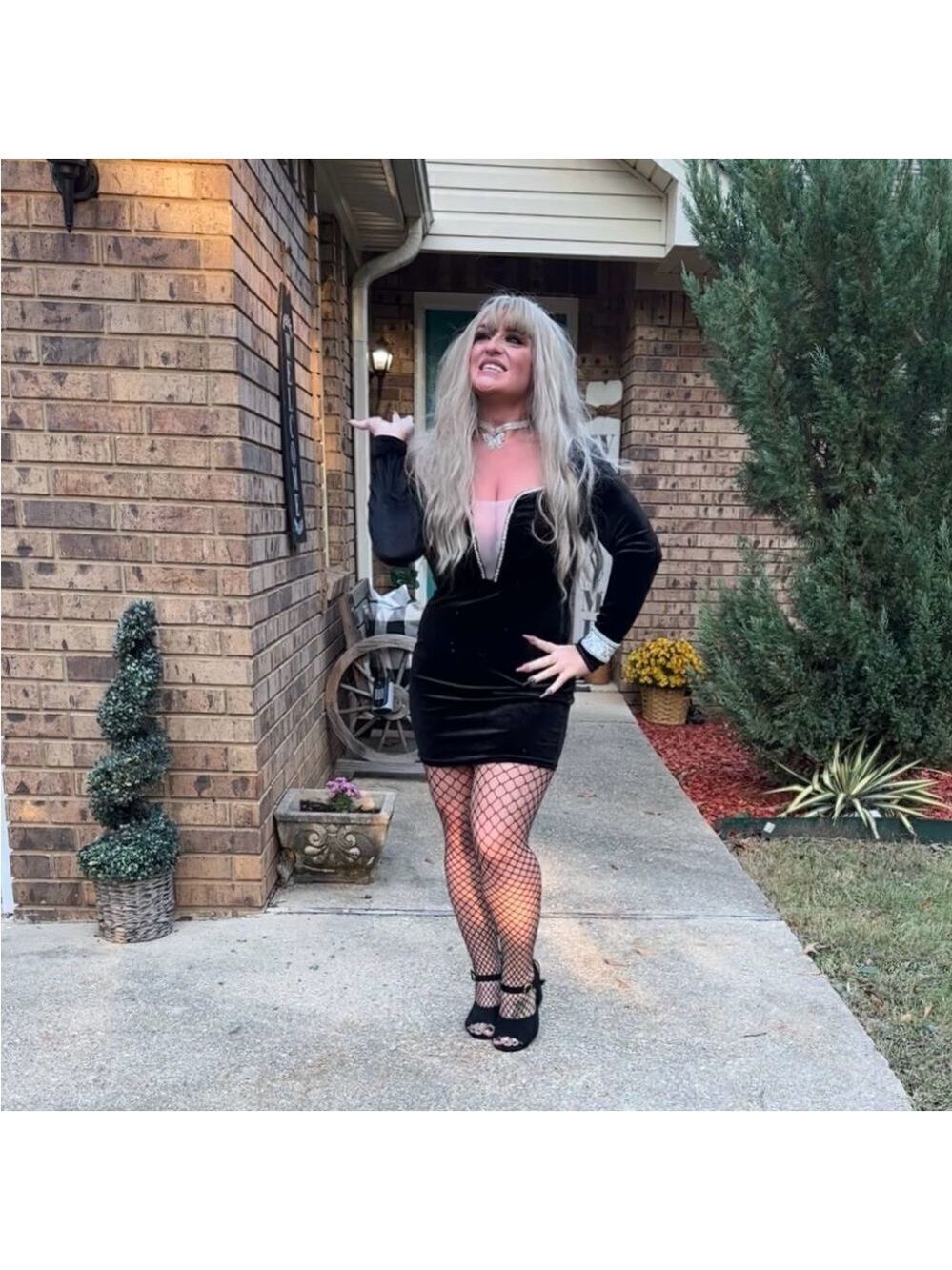 BLACK VELVET rhinestone long sleeve off shoulder mini dress - Picture 4 of 16